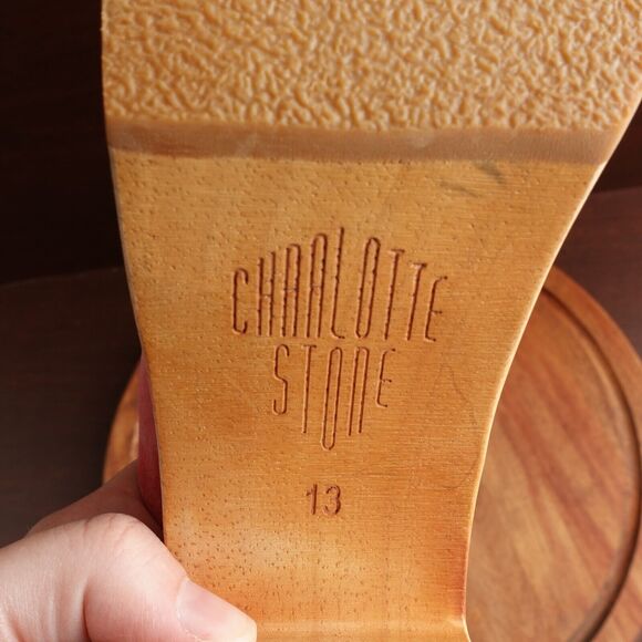 Charlotte Stone Pink Sandals with Wooden Platform - Picture 11 of 16